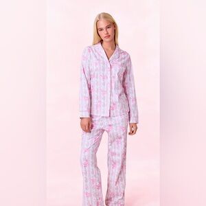 LoveShackFancy x Roller Rabbit Heirloom Monkey Long Sleeve Polo Pajamas